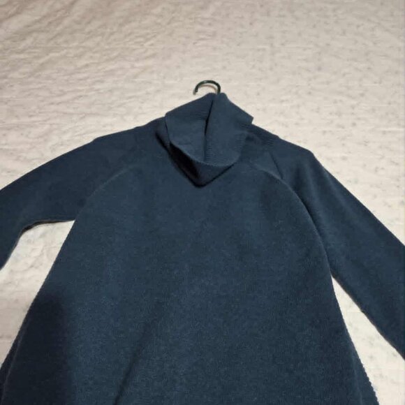 Smart wool Sweater Women's In-Green Edge wood Poncho Cow/Neck Ribbed sleeves - Picture 5 of 6